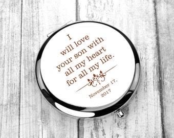 Monogrammed Mirror, Engraved Personalized Pocket Mirror, Compact Mirror Wedding Gift, Mother of the Bride, Mother of the Groom,Purse Mirror