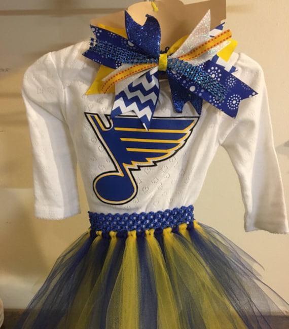 Adorable St. Louis Blues Themed Tutu Outfit and Headband With