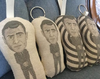 Rod Serling Twilight Zone Inspired Scented Car Air Freshener/Hanging or Keyring/Keychain Custom Plush Decoration Hanging Doll (Handmade)