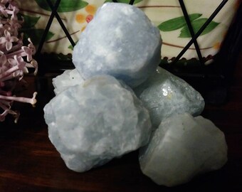 Blue calcite crystal raw mineral Crystals for anxiety Crystal healing crystal healing raw mineral specimen Etsy minerals natural calcite