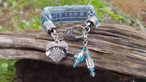 Mom Charm Bracelet with Five Clip-on Charms