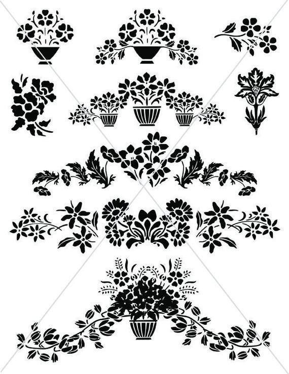Download SVG Flower Pots Floral Divider Lines Ornamental Divders