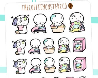 laundry emotis - emoti planner stickers E073