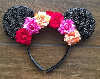 Elena of Avalor inspired floral crown mouse ears