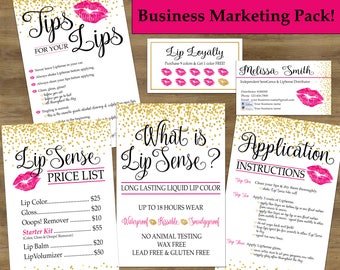 Lipsense Business Cards; Lipsense Tips & Tricks; Lip Sense Business Pack; Senegence Business Cards; Lipsense Application Cards