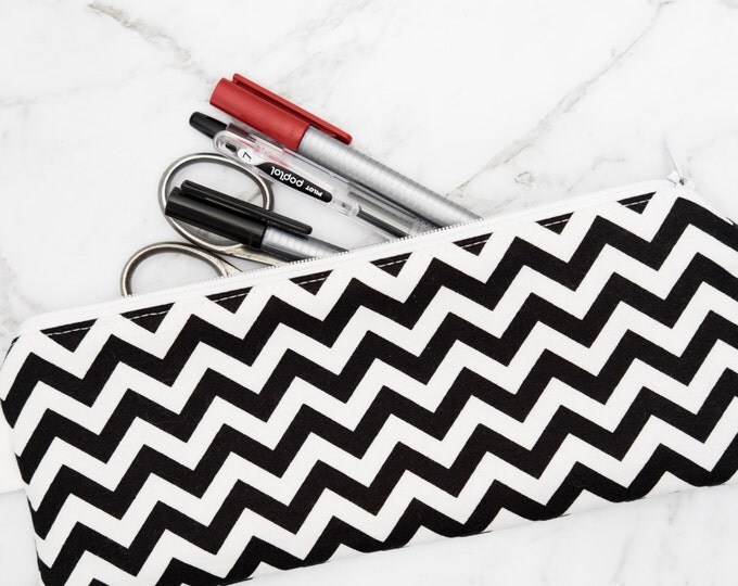 Black and White Chevron Pencil Case