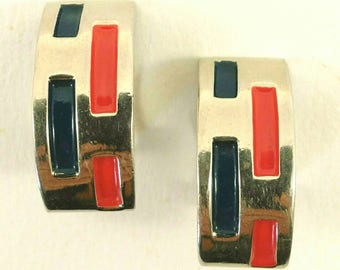 Vintage silver tone earrings