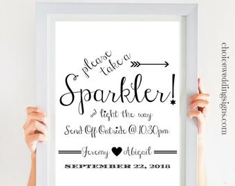 Wedding Decor | Sparkler Sign | Wedding Printable | PDF Digital Download | Wedding Reception Decor | Custom Wedding Sign | CWS307_2922C