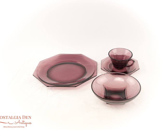 Depression Glass | Purple Glass Bowls | Moroccan Amethyst | Vintage Hazel Ware | MCM Kitchen Decor