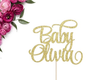 Personalized Baby Name Cake Topper | Baby Shower Cake Topper | Baby Girl Topper | Baby Boy Topper | Welcome Baby Topper | Custom Cake Topper