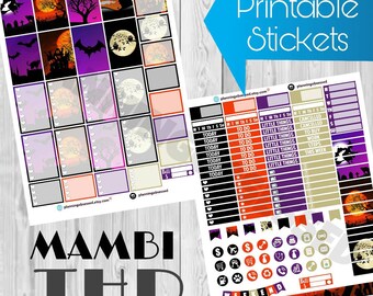 SALE 25% OFF/ The Happy Planner Halloween printable stickers / happy planner printable stickers / halloween printable stickers