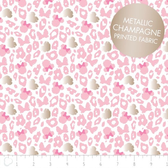 Disney Fabric Camelot Disney Minnie Leopard Print Pink