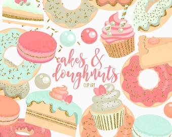 Cake and Doughnuts Clip Art