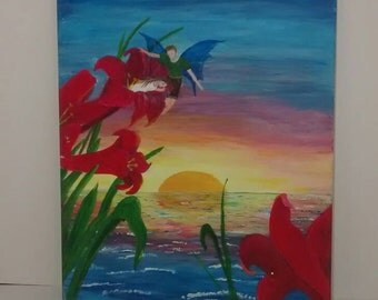 Fairytale art, fairytale painting, 16x20 acrylic painting
