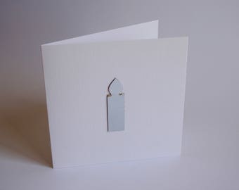 Silver Candle Birthday Card - Metal, Aluminium