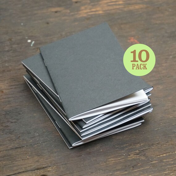 Bulk Black Notebooks 3.5 x 5.5 Inch Plain Notebook Pocket