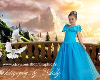 Digital background photography backdrops | For your little princess girls fairy & baby boys photo props Chambord castle