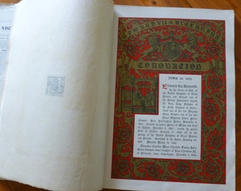 Antique Book King Edward VII Coronation 1902, English Royals, Ephemera, Collectable History Book, British Royal Family, British Monarchy