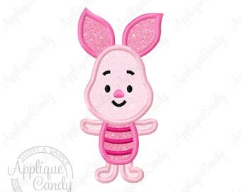 Pig Cutie Applique Machine Embroidery Design Digital File 4x4 5x5 6x6 5x7 8x8 9x9 6x10 Pooh Bear piglet INSTANT DOWNLOAD