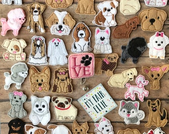 Dog Feltie Badge Reel - Pet Dog Badge Reel - Dog Lover Badge Reel - Dog Badge Reel - Nursing Badge Reel - Badge Reel