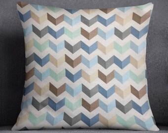 Grace, blue textile pillow
