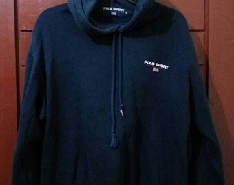 Vintage Polo Sport Ralph Lauren Hoodie for Women size Large Dark Blue