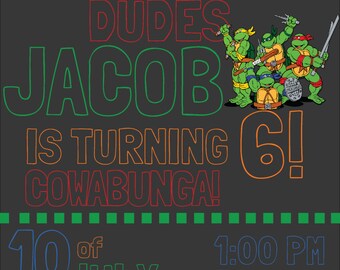 Ninja Turtle Birthday Invitation