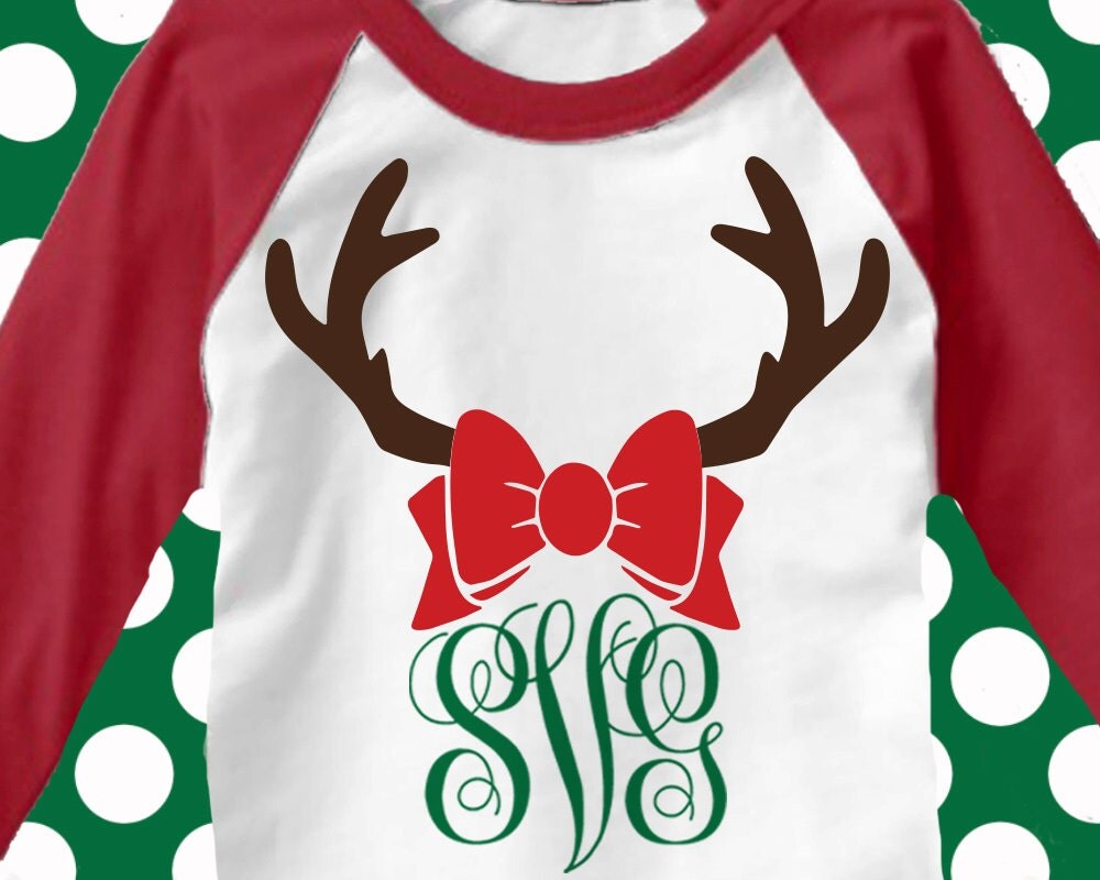 Download Reindeer antler monogram svg Christmas monogram rudolph svg