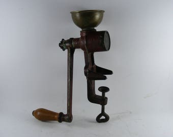 Antique Iron And Brass Poppy Seed Grinder