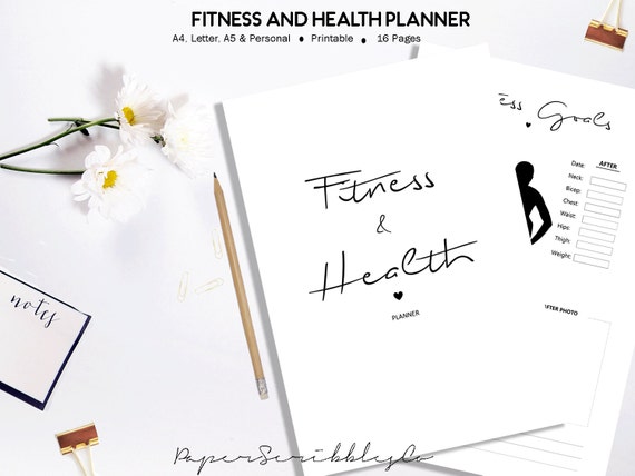 Fitness Planner Printable Health Planner Workout Diary