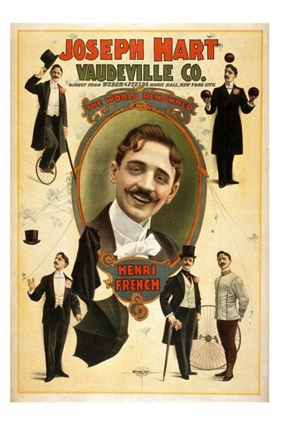 Vaudeville Poster Art and Illustrations 24-Trading Cards Set