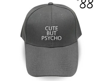 Cute But Psycho Baseball Hat Fashion Grunge Horror Hipster Embroidery Hat Cool Hat Cotton Cap Cotton Pinterest Instagram Tumblr