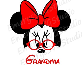 Download SVG File for Grandpa Minnie with Reading by EmerysSVGStudio
