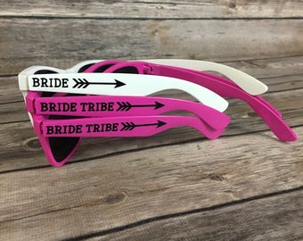 Bride Tribe ADULT Personalized Sunglasses, Bachelorette Party Favor, Bach Bash Favor, Tribal Arrow, Bridal Party Gift, Wedding Favors