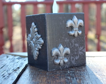 Handcrafted Fleur de Lis Candle Holder