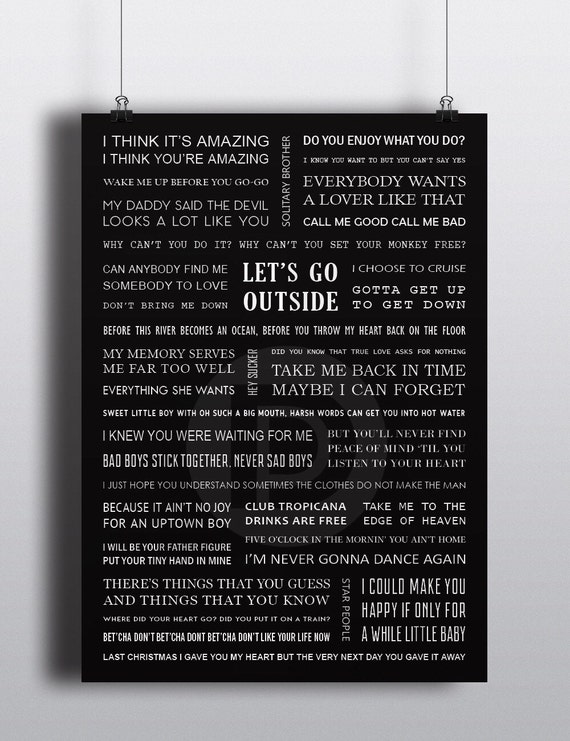 A4 George Michael lyrics poster