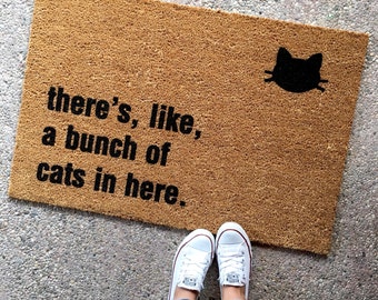 THE ORIGINAL "bunch of cats in here™" doormat - cat lover - funny doormats - cat lady - housewarming gift - cheeky doormat