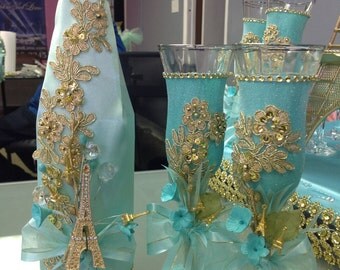 Brindis de quinceañera toasting set for quinceanera