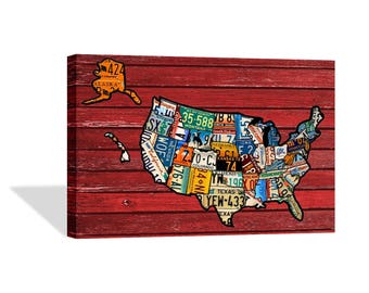 United States Wall Art license plate map | etsy United States Wall Art license plate map | etsy
