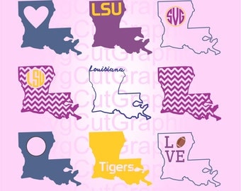 Louisiana SVG Files - Svg Monogram -SVG Cutting Files - Svg Files for Cricut - Svg Monogram Frames - Silhouette SVG Files - Cricut Svg Files