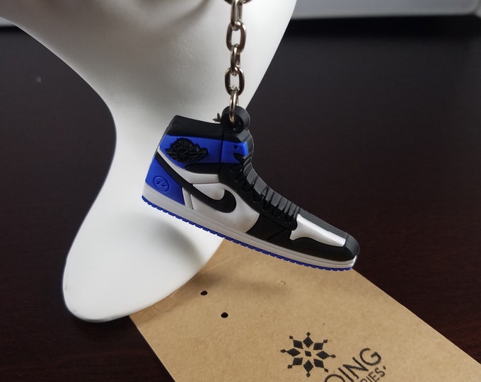 Blue White Black Shoe Keychain