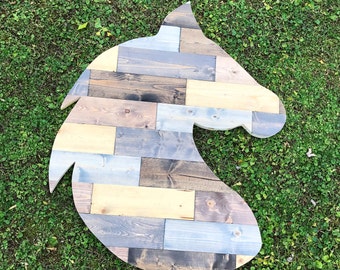 Horse Head Profile Large Wooden 33"