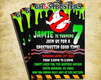 Ghostbusters Invitation - Ghostbusters Chalkboard Birthday Invite - Printable And Digital File