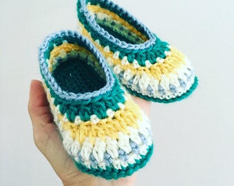 SALE Hand crocheted toddler slippers