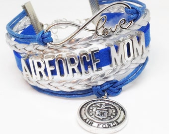 Air Force Mom, Airforce mom, USAF Mom, Air Force Bracelet, Air Force Gift, Air Force Valentine, Air Force Deployment, Deployment Gift