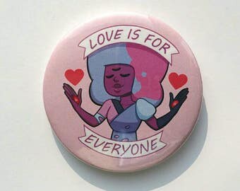 56mm Button - Cotton Candy Garnet , Steven Universe