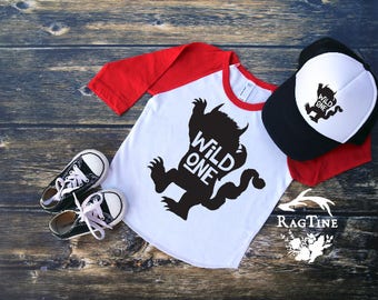 First Birthday Outfit Boy, First Birthday Shirt, Wild One Birthday, Wild One Raglan, Wild One Shirt, Where The Wild Things Are, Wild One ONE