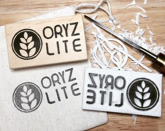 Business logo stamp, Product brand stamp, Hand carved rubber stamp