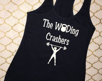 The WODing Crashers, Crossfit Tank Top, Racerback Tank Top, WOD, Crossfit, Workout Apparel, Workout Tank Top, Crossfit Tank, Kettlebell