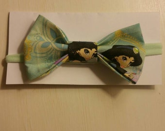 Disney Princess Jasmine from Aladdin fabric bow headband